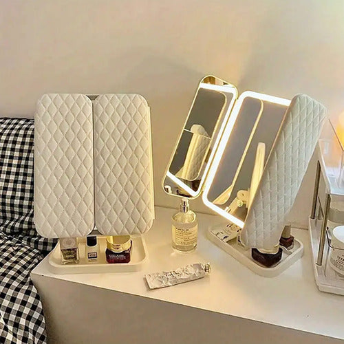 LumiMirror – Espejo LED de Maquillaje Plegable